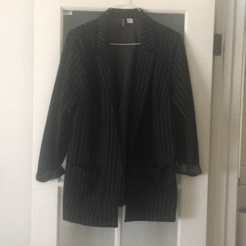 Black striped Boyfriend jacket